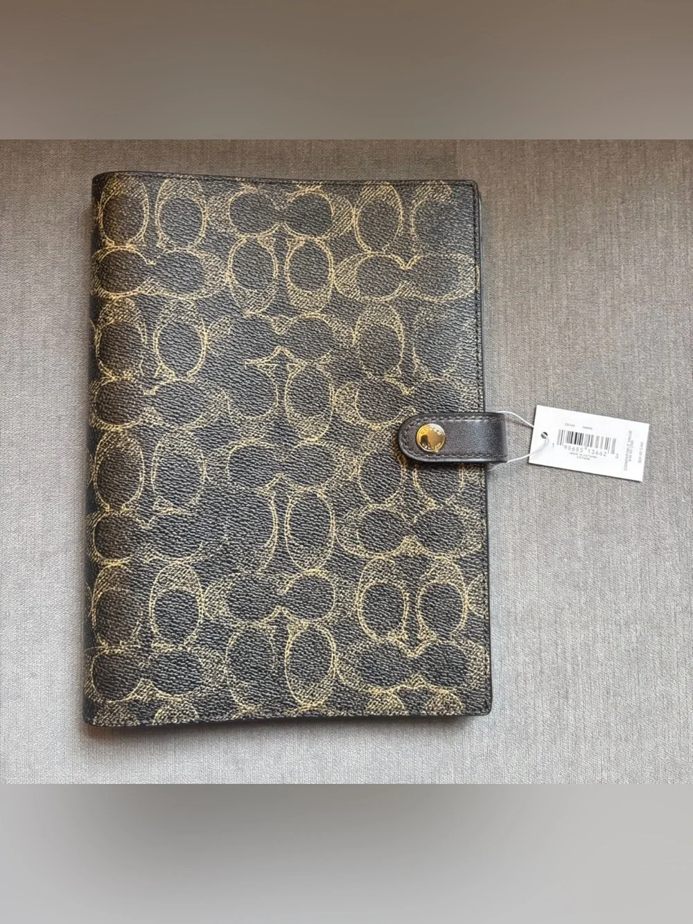 COACH Notebook In Loved Signature Canvas/Leather CDX99 Brown Gold NEW w/Tags🖤🤎